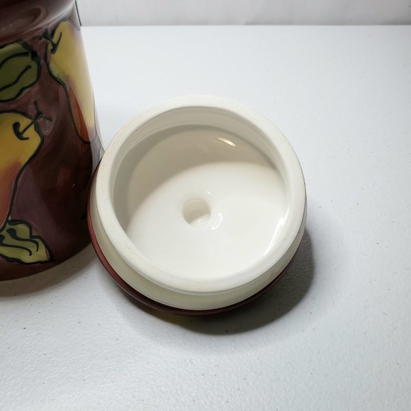 *SOLD* Lillian Vernon Pear Theme Small Ceramic Cookie Jar - Picture 6 of 9